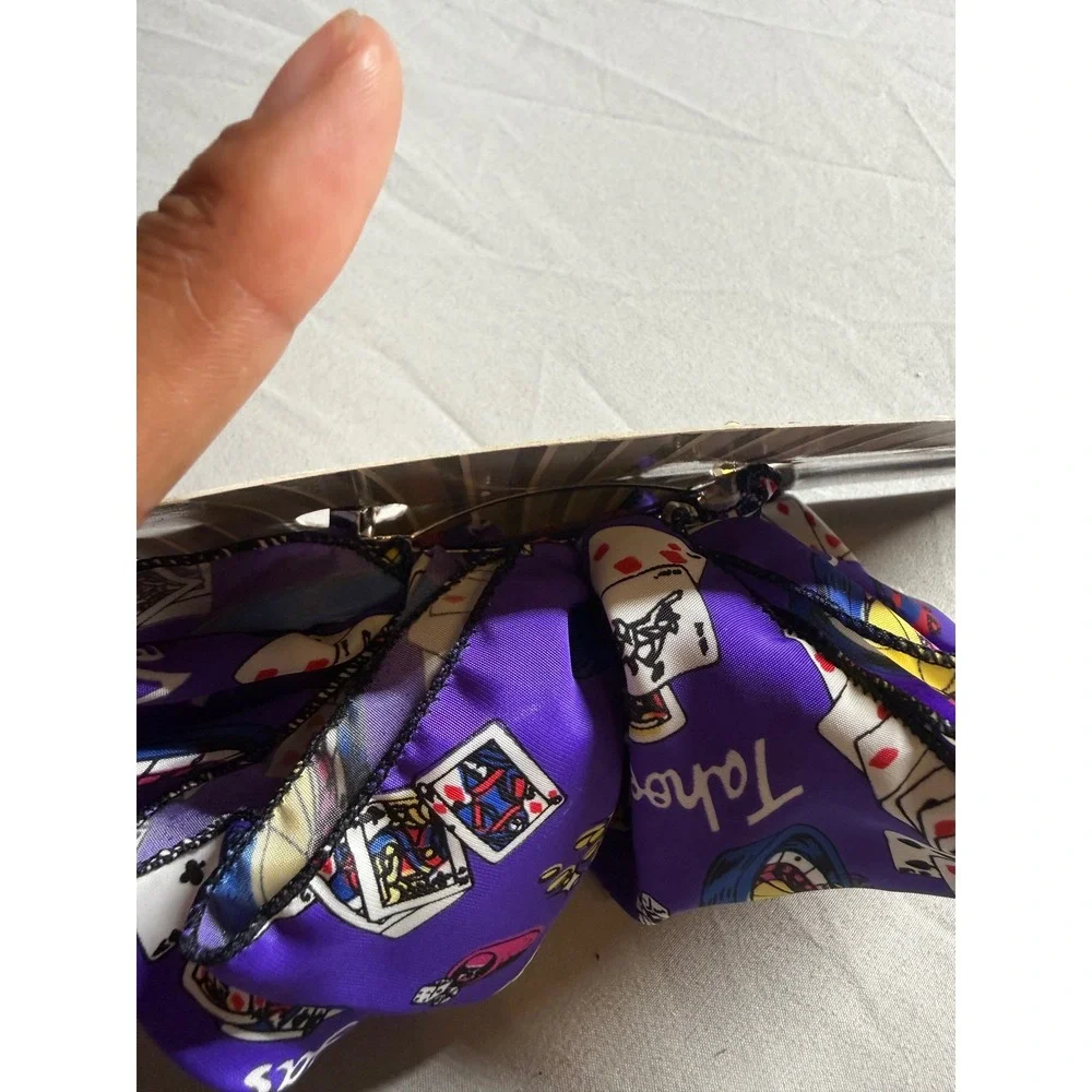 Revlon Casino Theme Hair Barrette Bow Purple Satin Vintage NOS #78016 USA